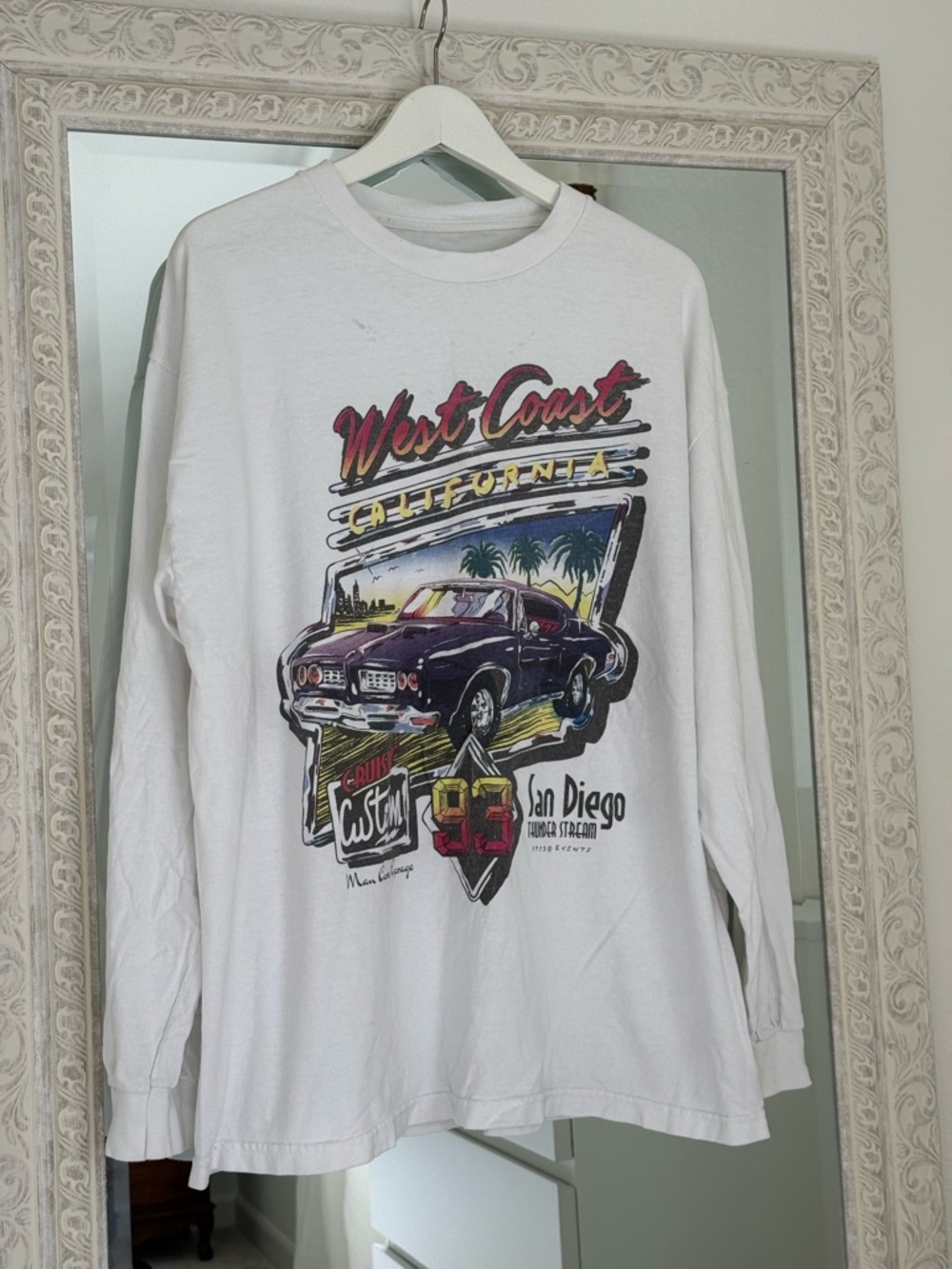 West Coast California Graphic Long-Sleeve Tee - White